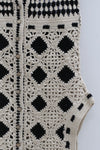 SWAYING/KNIT Embroidered Crochet Vest with Bandeau White/Black SW22SST57
